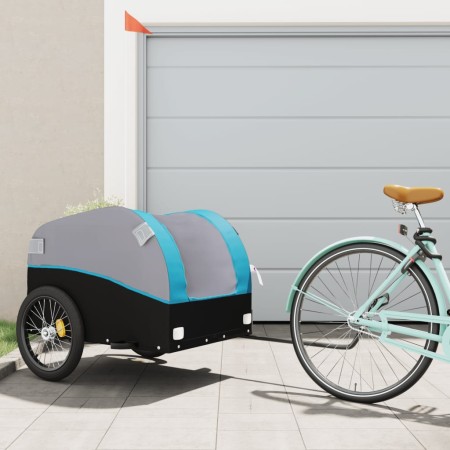 Remolque para bicicleta hierro negro y azul 45 kg de vidaXL, Remolques para bicicletas - Ref: Foro24-94135, Precio: 86,37 €, ...