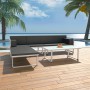 Set de muebles de jardín 4 piezas y cojines aluminio negro de vidaXL, Conjuntos de jardín - Ref: Foro24-42815, Precio: 374,46...