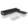 Set de muebles de jardín 4 piezas y cojines aluminio negro de vidaXL, Conjuntos de jardín - Ref: Foro24-42815, Precio: 374,46...