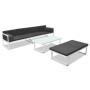 Set de muebles de jardín 4 piezas y cojines aluminio negro de vidaXL, Conjuntos de jardín - Ref: Foro24-42815, Precio: 374,46...
