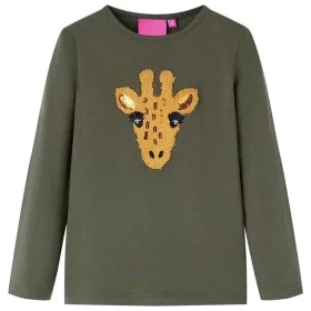 Camiseta infantil de manga larga caqui 128 de vidaXL, Camisetas para niños - Ref: Foro24-13487, Precio: 8,59 €, Descuento: %
