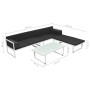 Set de muebles de jardín 4 piezas y cojines aluminio negro de vidaXL, Conjuntos de jardín - Ref: Foro24-42815, Precio: 374,46...