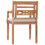 Sillas Batavia con cojines 2 unidades madera de teca maciza de vidaXL, Sillas de jardín - Ref: Foro24-43056, Precio: 277,21 €...