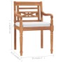 Sillas Batavia con cojines 2 unidades madera de teca maciza de vidaXL, Sillas de jardín - Ref: Foro24-43056, Precio: 277,21 €...