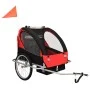 Remolque para bicicletas y cochecito 2 en 1 negro y rojo de vidaXL, Remolques para bicicletas - Ref: Foro24-91375, Precio: 20...
