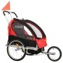 Remolque para bicicletas y cochecito 2 en 1 negro y rojo de vidaXL, Remolques para bicicletas - Ref: Foro24-91375, Precio: 20...