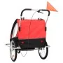Remolque para bicicletas y cochecito 2 en 1 negro y rojo de vidaXL, Remolques para bicicletas - Ref: Foro24-91375, Precio: 20...