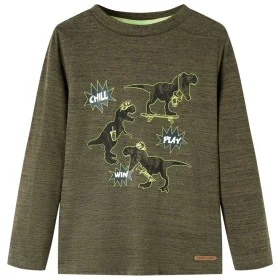 Camiseta infantil de manga larga caqui oscuro mélange 128 de vidaXL, Camisetas para niños - Ref: Foro24-13252, Precio: 12,27 ...