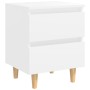 Mesitas de noche 2 uds patas madera maciza blanco 40x35x50 cm de vidaXL, Mesitas de noche - Ref: Foro24-805852, Precio: 73,65...