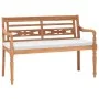 Banco Batavia con cojines 120 cm teca de vidaXL, Bancos de jardín - Ref: Foro24-43057, Precio: 203,23 €, Descuento: %