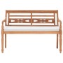 Banco Batavia con cojines 120 cm teca de vidaXL, Bancos de jardín - Ref: Foro24-43057, Precio: 206,95 €, Descuento: %
