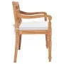 Banco Batavia con cojines 120 cm teca de vidaXL, Bancos de jardín - Ref: Foro24-43057, Precio: 203,23 €, Descuento: %