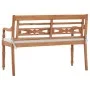 Banco Batavia con cojines 120 cm teca de vidaXL, Bancos de jardín - Ref: Foro24-43057, Precio: 203,23 €, Descuento: %