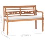 Banco Batavia con cojines 120 cm teca de vidaXL, Bancos de jardín - Ref: Foro24-43057, Precio: 206,95 €, Descuento: %