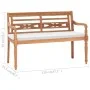 Banco Batavia con cojines 120 cm teca de vidaXL, Bancos de jardín - Ref: Foro24-43057, Precio: 203,23 €, Descuento: %