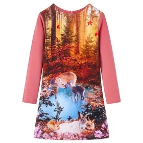 Vestido infantil de manga larga rosa 128 de vidaXL, Vestidos de niños - Ref: Foro24-14895, Precio: 13,26 €, Descuento: %