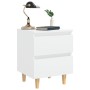Mesitas de noche 2 uds patas madera maciza blanco 40x35x50 cm de vidaXL, Mesitas de noche - Ref: Foro24-805852, Precio: 73,65...