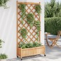 Jardinera con enrejado y ruedas madera maciza de abeto marrón en Macetas y jardineras | Comprar online en Foru.es