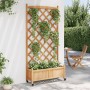 Jardinera con enrejado y ruedas madera maciza de abeto marrón en Macetas y jardineras | Comprar online en Foru.es