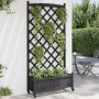 Jardinera con enrejado y ruedas madera maciza de abeto negro en Macetas y jardineras | Comprar online en Foru.es