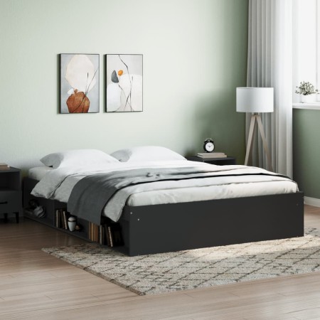 Estructura de cama negra 150x200 cm de vidaXL, Camas y somieres - Ref: Foro24-3203867, Precio: 145,68 €, Descuento: %