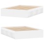 Estructura de cama de matrimonio blanca 135x190 cm de vidaXL, Camas y somieres - Ref: Foro24-3203908, Precio: 154,38 €, Descu...
