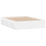 Estructura de cama de matrimonio blanca 135x190 cm de vidaXL, Camas y somieres - Ref: Foro24-3203908, Precio: 154,38 €, Descu...