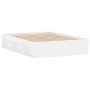 Estructura de cama de matrimonio blanca 135x190 cm de vidaXL, Camas y somieres - Ref: Foro24-3203908, Precio: 154,38 €, Descu...