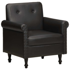 Sillón butaca de cuero auténtico negro en Sillones | Comprar online en Foru.es