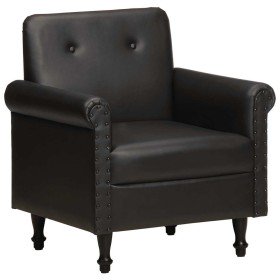 Sillón butaca de cuero auténtico negro en Sillones | Comprar online en Foru.es