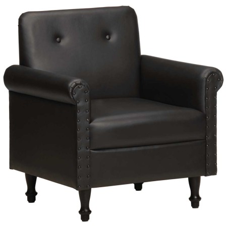 Sillón butaca de cuero auténtico negro en Sillones | Comprar online en Foru.es