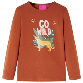 Camiseta infantil de manga larga color coñac 116 de vidaXL, Camisetas para niños - Ref: Foro24-13556, Precio: 8,30 €, Descuen...