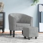 Sillón con taburete terciopelo gris claro de vidaXL, Sillones - Ref: Foro24-356477, Precio: 152,81 €, Descuento: %
