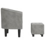Sillón con taburete terciopelo gris claro de vidaXL, Sillones - Ref: Foro24-356477, Precio: 152,81 €, Descuento: %