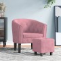 Sillón con taburete terciopelo rosa de vidaXL, Sillones - Ref: Foro24-356482, Precio: 207,68 €, Descuento: %