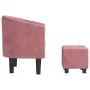Sillón con taburete terciopelo rosa de vidaXL, Sillones - Ref: Foro24-356482, Precio: 215,38 €, Descuento: %