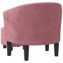 Sillón con taburete terciopelo rosa de vidaXL, Sillones - Ref: Foro24-356482, Precio: 215,38 €, Descuento: %