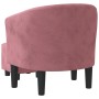 Sillón con taburete terciopelo rosa de vidaXL, Sillones - Ref: Foro24-356482, Precio: 207,68 €, Descuento: %