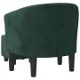 Sillón con taburete terciopelo verde oscuro de vidaXL, Sillones - Ref: Foro24-356480, Precio: 200,79 €, Descuento: %