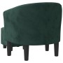 Sillón con taburete terciopelo verde oscuro de vidaXL, Sillones - Ref: Foro24-356480, Precio: 195,00 €, Descuento: %
