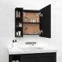Mueble con espejo y LED negro 70x16,5x60 cm de vidaXL, Tocadores de baño - Ref: Foro24-833536, Precio: 75,33 €, Descuento: %