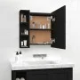 Mueble con espejo y LED negro 70x16,5x60 cm de vidaXL, Tocadores de baño - Ref: Foro24-833536, Precio: 74,17 €, Descuento: %