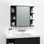 Mueble con espejo y LED negro 70x16,5x60 cm de vidaXL, Tocadores de baño - Ref: Foro24-833536, Precio: 74,17 €, Descuento: %