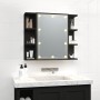 Mueble con espejo y LED negro 70x16,5x60 cm de vidaXL, Tocadores de baño - Ref: Foro24-833536, Precio: 75,33 €, Descuento: %