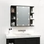 Mueble con espejo y LED negro 70x16,5x60 cm de vidaXL, Tocadores de baño - Ref: Foro24-833536, Precio: 74,17 €, Descuento: %