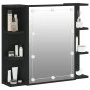 Mueble con espejo y LED negro 70x16,5x60 cm de vidaXL, Tocadores de baño - Ref: Foro24-833536, Precio: 74,17 €, Descuento: %
