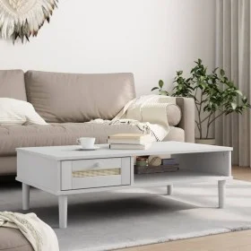 Mesa de centro SENJA aspecto ratán madera blanco 100x55x33 cm de vidaXL, Mesas de centro - Ref: Foro24-358047, Precio: 70,82 ...