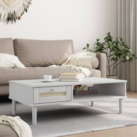 Mesa de centro SENJA aspecto ratán madera blanco 100x55x33 cm de vidaXL, Mesas de centro - Ref: Foro24-358047, Precio: 71,56 ...