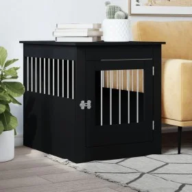 Jaula para perros madera de ingeniería negro 64,5x80x71 cm de vidaXL, Casetas para perros - Ref: Foro24-838331, Precio: 98,26...