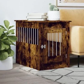 Jaula para perros madera ingeniería roble ahumado 55x80x68 cm de vidaXL, Casetas para perros - Ref: Foro24-838327, Precio: 85...